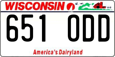 WI license plate 651ODD