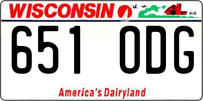 WI license plate 651ODG