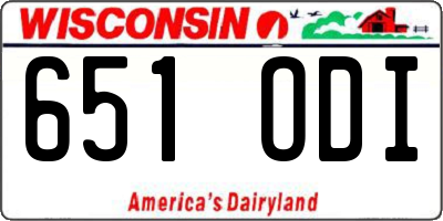 WI license plate 651ODI