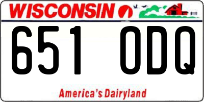 WI license plate 651ODQ