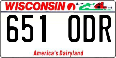 WI license plate 651ODR