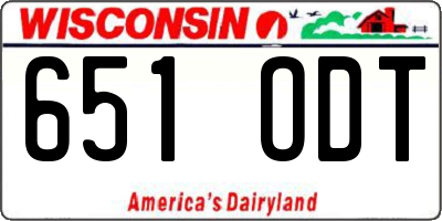 WI license plate 651ODT
