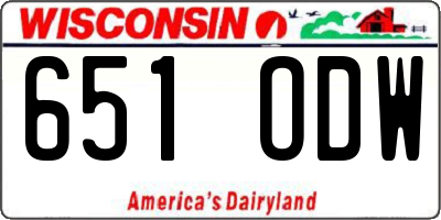 WI license plate 651ODW
