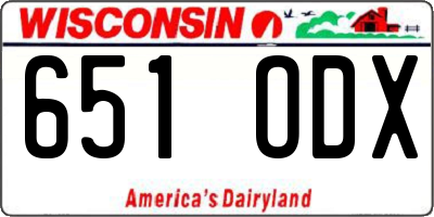 WI license plate 651ODX