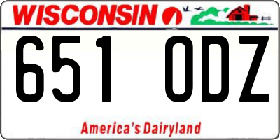 WI license plate 651ODZ