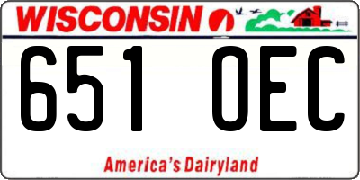 WI license plate 651OEC