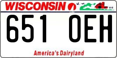 WI license plate 651OEH