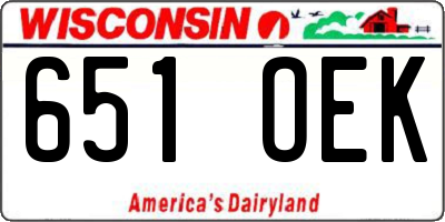 WI license plate 651OEK