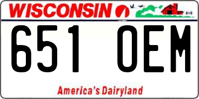 WI license plate 651OEM