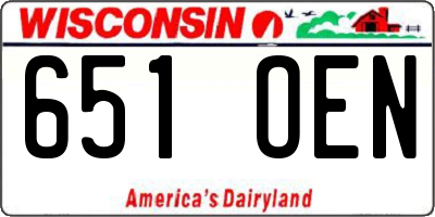WI license plate 651OEN