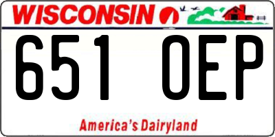 WI license plate 651OEP