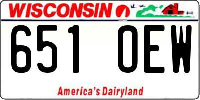 WI license plate 651OEW