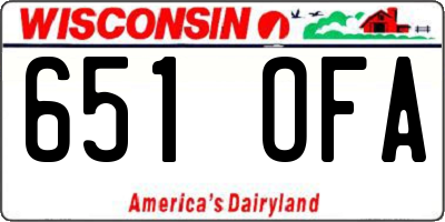 WI license plate 651OFA