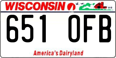WI license plate 651OFB