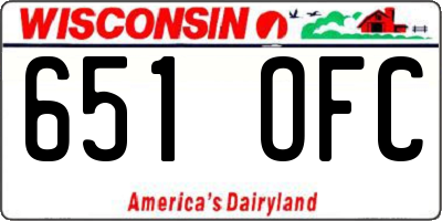 WI license plate 651OFC