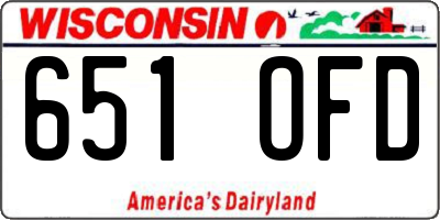 WI license plate 651OFD