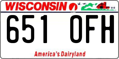WI license plate 651OFH