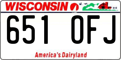 WI license plate 651OFJ