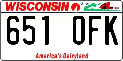 WI license plate 651OFK