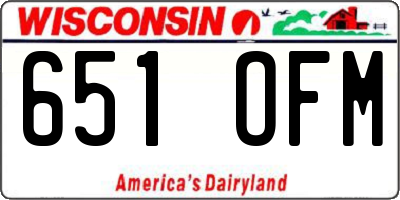 WI license plate 651OFM