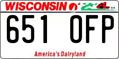 WI license plate 651OFP