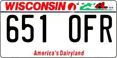 WI license plate 651OFR