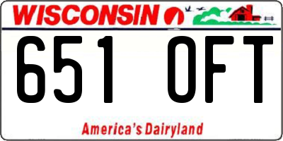 WI license plate 651OFT