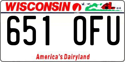 WI license plate 651OFU