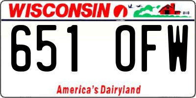 WI license plate 651OFW