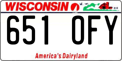 WI license plate 651OFY