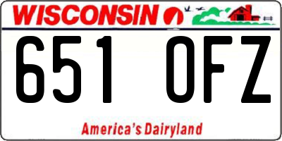 WI license plate 651OFZ