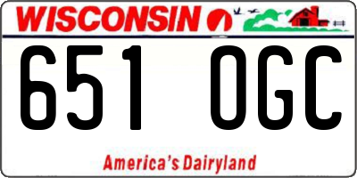 WI license plate 651OGC