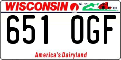 WI license plate 651OGF