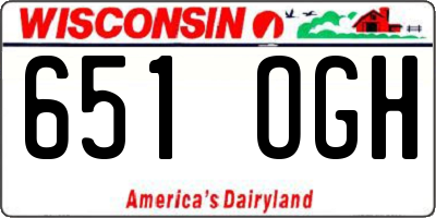WI license plate 651OGH