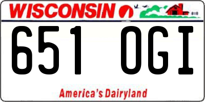 WI license plate 651OGI