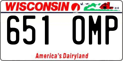 WI license plate 651OMP