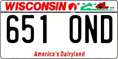 WI license plate 651OND
