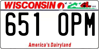 WI license plate 651OPM