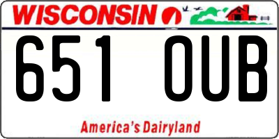 WI license plate 651OUB