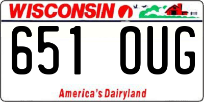 WI license plate 651OUG