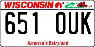 WI license plate 651OUK