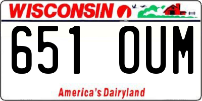 WI license plate 651OUM