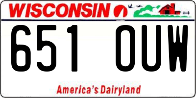 WI license plate 651OUW