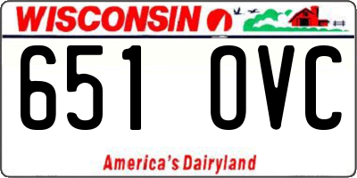 WI license plate 651OVC