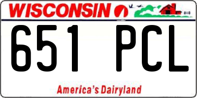 WI license plate 651PCL