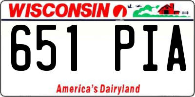 WI license plate 651PIA