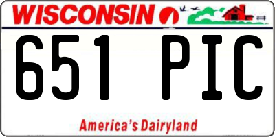 WI license plate 651PIC