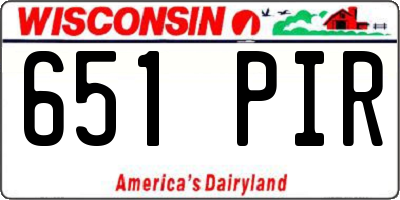 WI license plate 651PIR