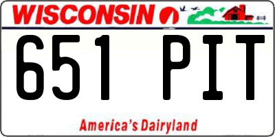 WI license plate 651PIT