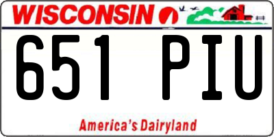 WI license plate 651PIU
